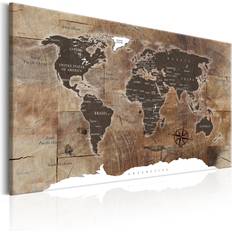 Wooden world map Artgeist World Map: Wooden Mosaic Billede