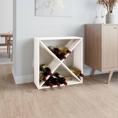 Hvid Vinreoler vidaXL 62x25x62 massivt fyrretræ Vinreol