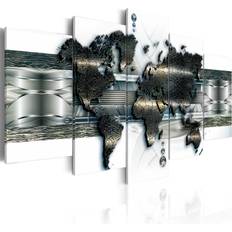 Artgeist verdenskort, 5-delt Metal World Map Billede