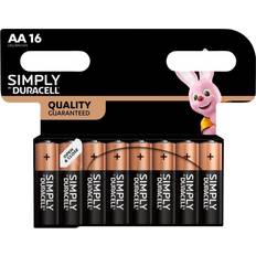 Aa alkaline batteri Duracell Simply AA alkaline batterier 16-pk