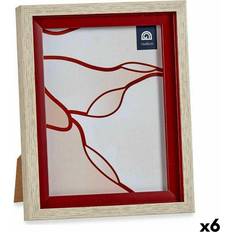 Red Wall Decorations Gift Decor Crystal Red Wood Brown Plastic 18.8 x 2 x 24 cm Set of 6 Photo Frame