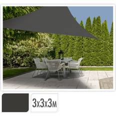 Voiles d'Ombrage ProGarden Toile d'Ombrage 3x3x3 m Gris Foncé Triangle Voile Ecran Solaire