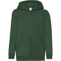 Fruit of the Loom Childrens/Kids Unisex Hooded Sweatshirt Jacket Green/Dark Shade/Bottle Green