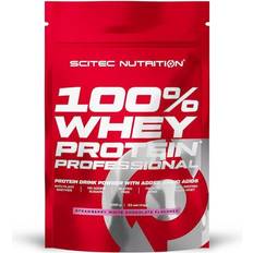 Vit choklad Proteinpulver Scitec Nutrition 100% Whey Protein Professional 1000 Erdbeere weiße