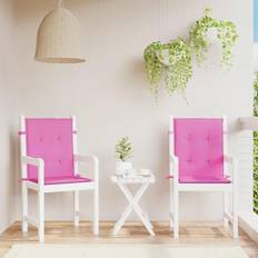 Textiel vidaXL Stoelkussens 2 St Lage Rug Stof Roze