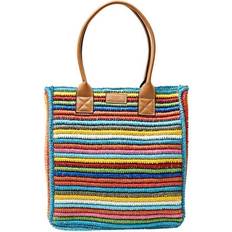 Turquoise Totes & Shopping Bags Esprit Tote Bag aus Raffia mit Henkeln in Lederoptik