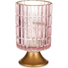 Glas - Pink Lanterner Gift Decor Striber Pink Gylden Lanterne