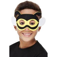 Gul Maskerad Heltäckande masker Smiffys 72076 Bee filtmask, unisex barn, svart, en