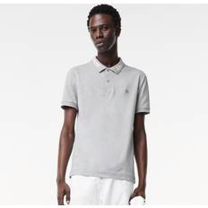 Lacoste Grey Polo Shirts Lacoste Slim Fit Polo Shirt in Cotton Pique Mix