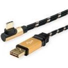 Usb 3 90 Roline Gold USB 2.0-kabel, A reversibel, ST C ST 90° vinklad, 3