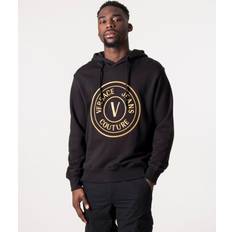 Versace Herren Pullover Versace Jeans Couture Black V-Emblem Hoodie EG89 BLACK/GOLD