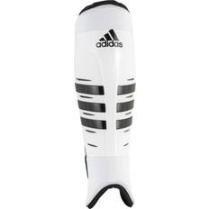 Small Hockey Shin Pads 2020/21- White/Black/Silver Metalic