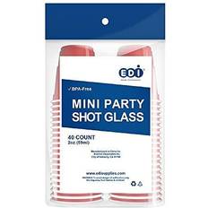 Red Paper Cups Disposable red plastic mini party shot glasses 2 oz 40piece