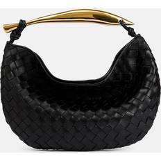 Bottega Veneta Womens Black-m Brass Sardine Mini Intrecciato Leather Cross-body bag