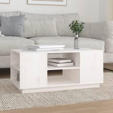 vidaXL 90x49x40,5 massivt Sofabord