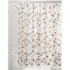 iDESIGN Gilly Dot PEVA Shower Mildew Water Repellent 72" Metallic
