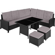 tectake black/grey Barletta Garden Outdoor Lounge Set