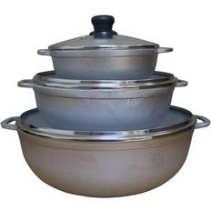 Casserole Set Cookware Sets Imusa Traditional Cookware Set with lid 3 Parts