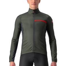 Castelli Men Jackets Castelli Squadra Stretch Cycling Jacket, Military Green/Dark Grey