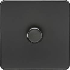 Black Wall Dimmers Knightsbridge 1G 27mm Architrave Galvanised Steel Box