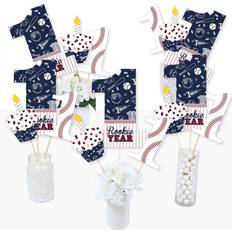 Big Dot of Happiness 1st Birthday Batter Up Baseball Centerpiece Sticks Table Toppers-Set 15 Blue Blue