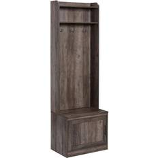 Benches Homcom Rustic Hall Tree Storage Bench