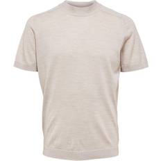 Selected Merinould Coolmax Strikket Top Beige