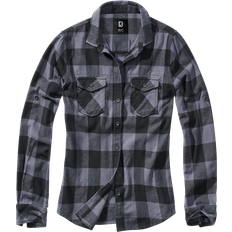 Grey - Women Shirts Brandit Amy Flannel Shirt - Black/Grey