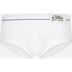 Dolce & Gabbana Herren Slips Dolce & Gabbana Re-Edition Label Ribbed Brando Brief, White