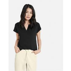 Taifun Taifun Legeres Shirt mit offenem Rundhalsausschnitt schwarz