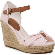 Rose Espadrilles Tommy Hilfiger Espadrilles Basic Seersucker High Wedge en Blanc - Dames