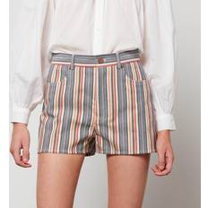 See by Chloé Striped Cotton-Twill Shorts - Neutral