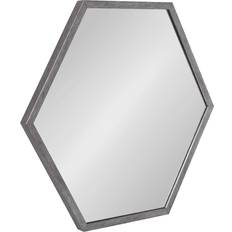 Best Wall Mirrors Kate and Laurel Laverty Classic Hexagon Framed Dark Wall Mirror