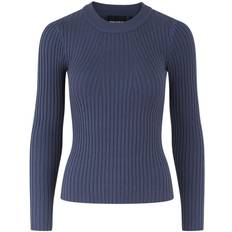Pieces Women's Pccrista Ls O-Neck Knit Noos Bc Pullover Sweater - Ombré Blue
