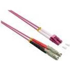 Lila Elkablar Roline LWL-kabel duplex 50/125µm OM4, LSH/LC, LSOH, violett, 10, 0 m