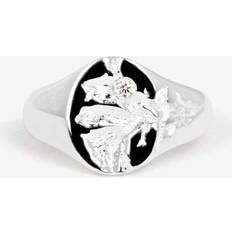 Beige Ringe IX Studios Mini Oval Nature Signet ring DMN0299SLWH