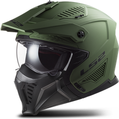 LS2 motorcycle jet and modular helmet DRIFTER solid mat military green 2206