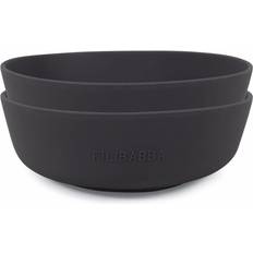 Filibabba Plates & Bowls Filibabba Silicone Bowl 2-pack Stone Grey