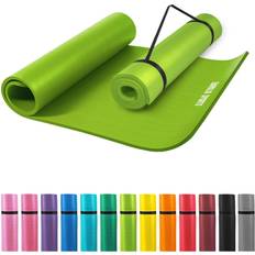 Groen Yoga-uitrusting Gorilla Sports Yogamat Deluxe 190 x 100 x 1,5 cm Lime groen