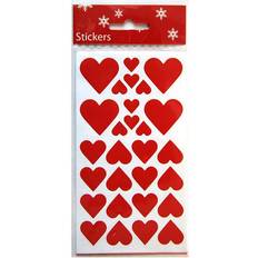 Stickershjärtan Röd