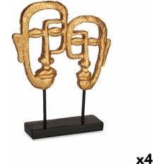 Gift Decor Gylden Dekorative Figur 27 x 32,5 x 10,5 cm Sæt med 4 Dekorationsfigur 3stk