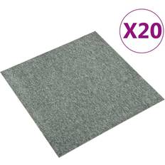 Cotton Carpets vidaXL Carpet Floor Tiles 5 x 50 cm Green 20 Pcs Beige, Green cm