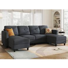 Sofas Honbay Convertible Sectional U Shaped Sofa 100" 4 Seater