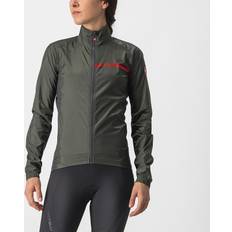 Castelli Dame Jakker Castelli Squadra Stretch Womens Cycling Jacket AW22 Military Green Dark Grey