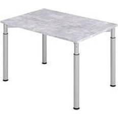 Hjul Skrivbord Hammerbacher Hammerbacher 120x80cm Beton/Silber Schreibtisch