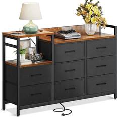 Fabric Chest of Drawers ODK Dresser with Charging Station Chest of Drawer 52x34.6"