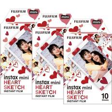 Instant Film Fujifilm Instax Mini Heart Sketch Photo Pack of 30