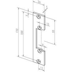 Sicurezza Assa Abloy Flachschließbl.106 VA 24 x 110 mm DIN L/R