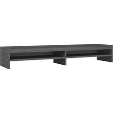 Bancos rebaja vidaXL Soporte Para Monitor Madera Maciza Pino Gris 100x24x16 cm Mueble de TV