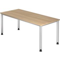 180x80 skrivbord Hammerbacher Hammerbacher 180x80cm Eiche/Silber Schreibtisch